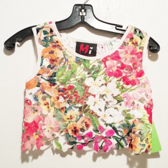 NWT Mi Collection Floral Lace Tank Top: Size 6 - Picture 1 of 3